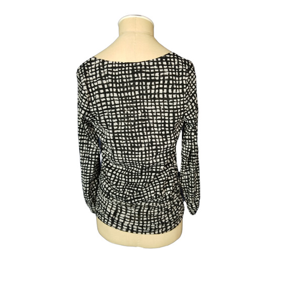 Pendeleton Black and White Stretch Long Sleeve Blouse Size Small - Picture 3 of 3